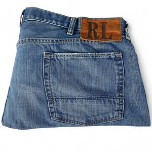 VTG Polo Ralph Lauren Thompson Loose Slouchy Leg Blue Denim Men's W48 L32